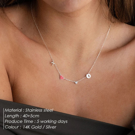 Collar de constelación de acero inoxidable personalizado con diamantes de imitación coloridos de eManco, chapado en oro, joyería impermeable de moda, regalo